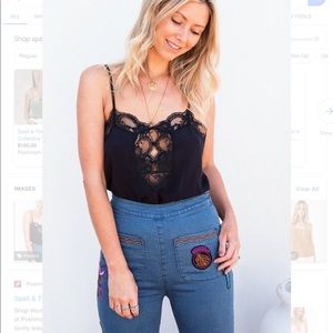 SPELL LACE CAMI BLACK SIZE XL NEW WITH TAGS